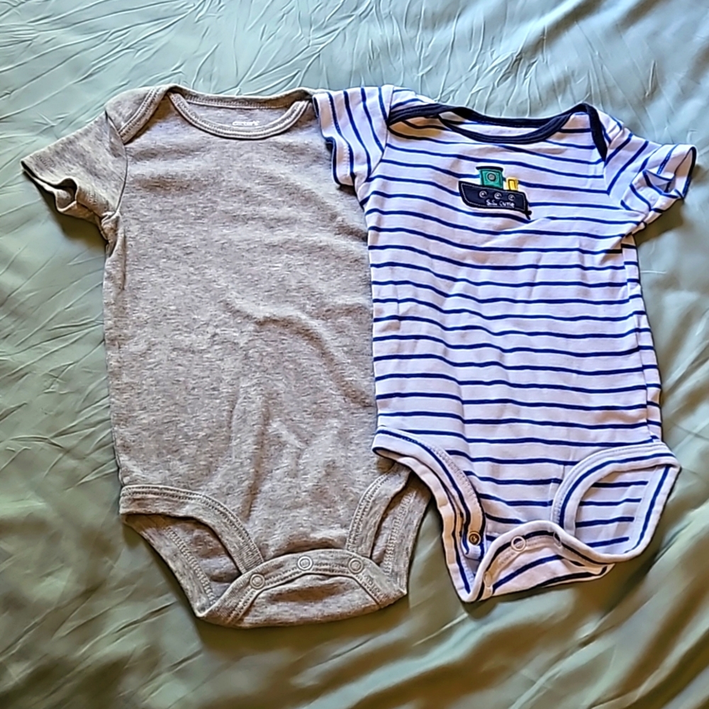 Set of Two Carters 9 Mos Baby Onesies